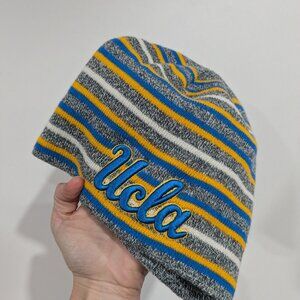 *3/$10* ULCA Bruins Striped Beanie Toque Hat Yellow Blue White Grey One Size